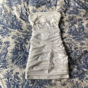 Hello molly size 2 / XS tight short white dress bachelorette party EUC cut outs